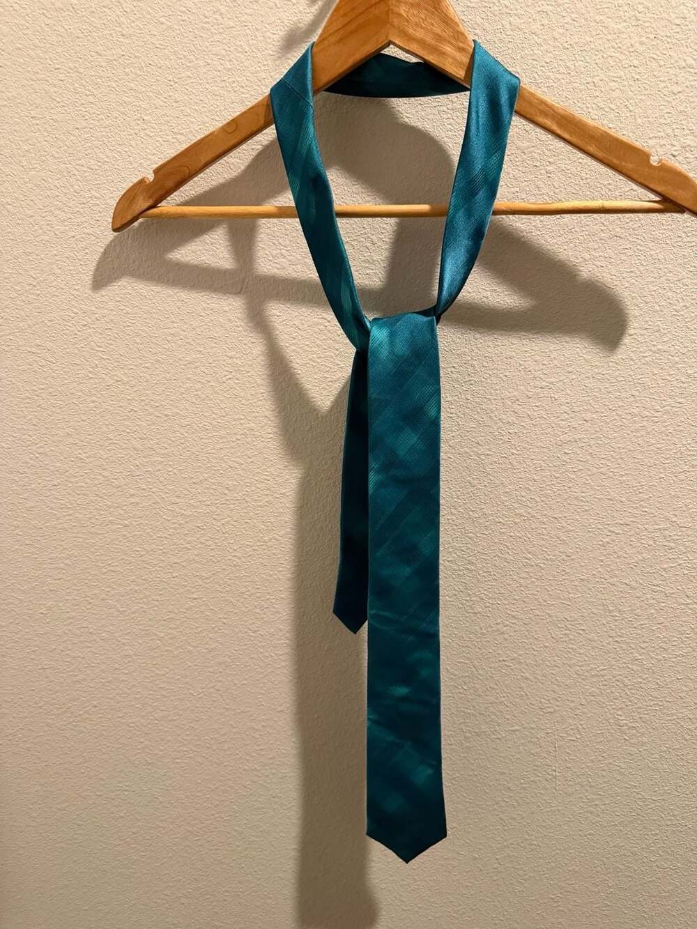 Bespoke New York Teal Striped Pattern Neck Tie